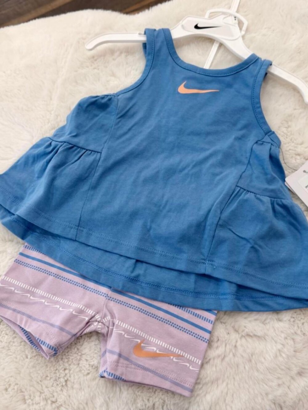 Nike Baby Girl Blue Pink Striped Set 12-18M